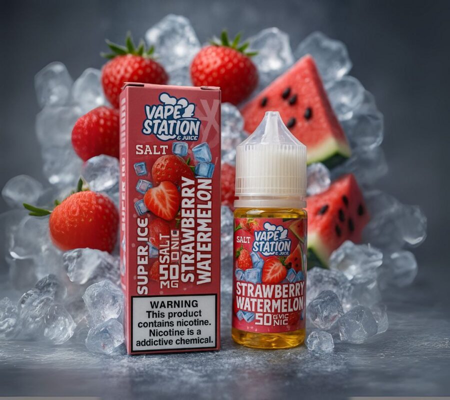 نكهة Vape Station Strawberry Watermelonبطعم فاكهي منعش