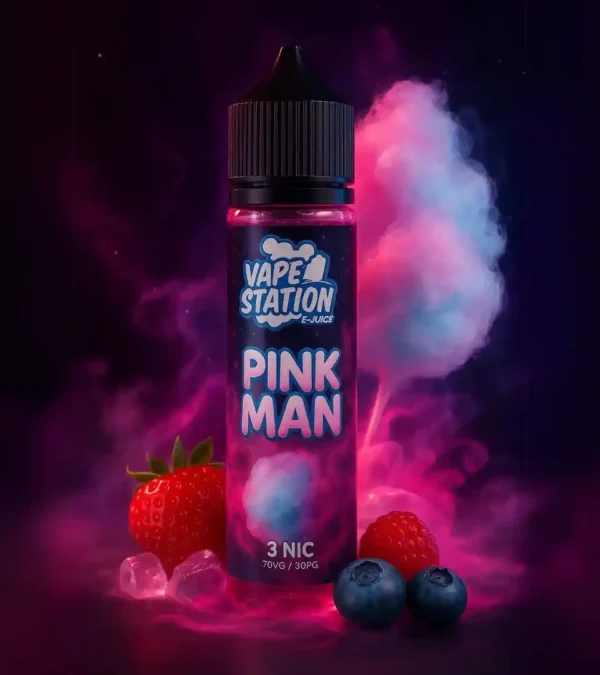 ليكود Vape Station Pink Man – نكهة توت مشكل 60 مل