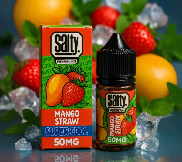 Salty Super Cool Mango Straw – نكهة مانجو وفراولة بطابع فاكهي وتبريد منعش