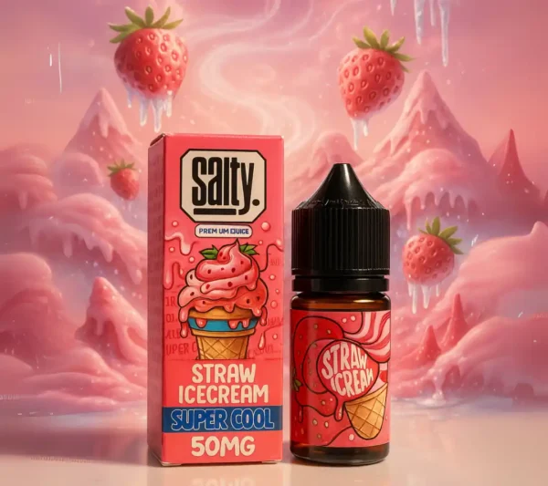 Salty Super Cool Straw Ice Cream – نكهة آيس كريم فراولة سولت بطعم كريمي ومنعش