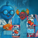 dr cool blue straw Super Cool – نكهة توت أزرق وفراولة ليكود سولت بتبريد فاكهي منعش