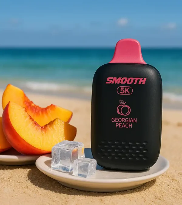 ديسبوسيبل Smooth 5K Georgian Peach مع 5000 نفس بطعم خوخ جورجي