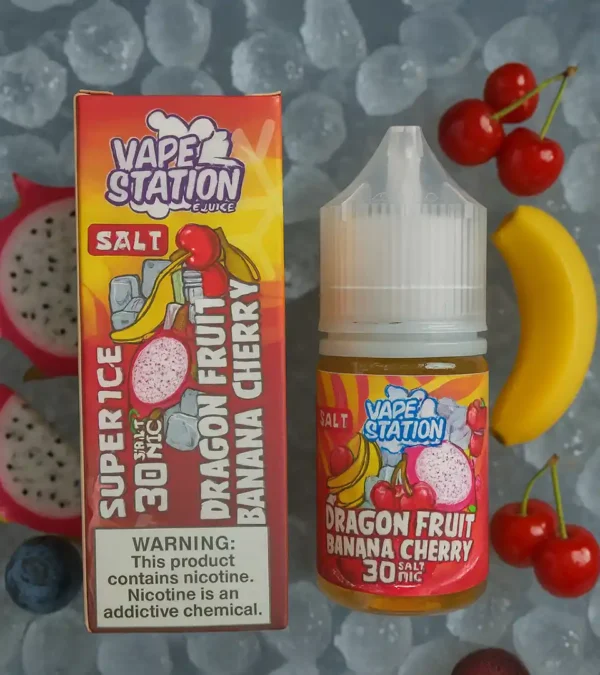 ليكويد Vape Station Super Cool بطعم دراجون فروت، موز وكرز