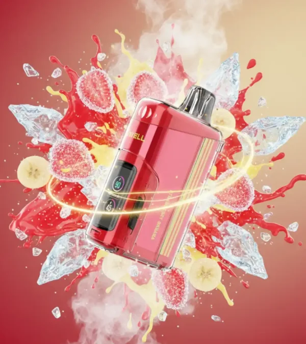 انفاس فراولة موز 18000 بطعم فواكه سكّري من Uwell
