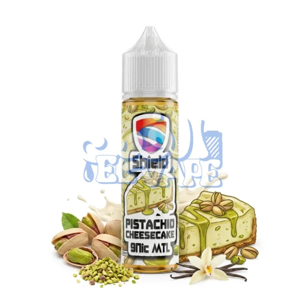 زجاجة ليكويد Shield Pistachio Cheesecake 60/30ml بنكهة الفستق مع التشيز كيك الكريمي.