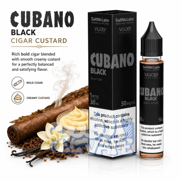 سولت نك فيجود كوبانو بلاك سيجار كاسترد - VGOD Cubano Black 30ml 50mg.