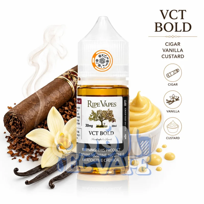 رايب فيبس في سي تي بولد سيجار قوي وفانيليا كاسترد - Ripe Vapes VCT Bold 30ml 30mg.