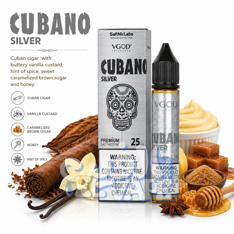 سولت ليكويد في جاد كوبانو سيلفر سيجار وفانيليا وعسل - VGOD Cubano Silver 25mg.