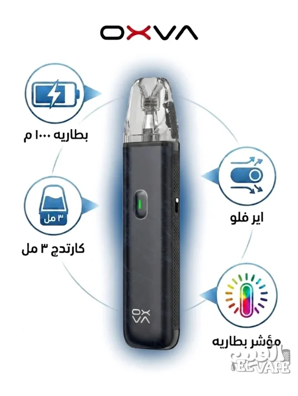 جهاز بود فيب اكس ليم جو لايت ازرق ضبابي - Xlim Go Lite Mist Blue بطاريه 1000 م، اير فلو، كارتدج 3 مل، ومؤشر بطاريه.